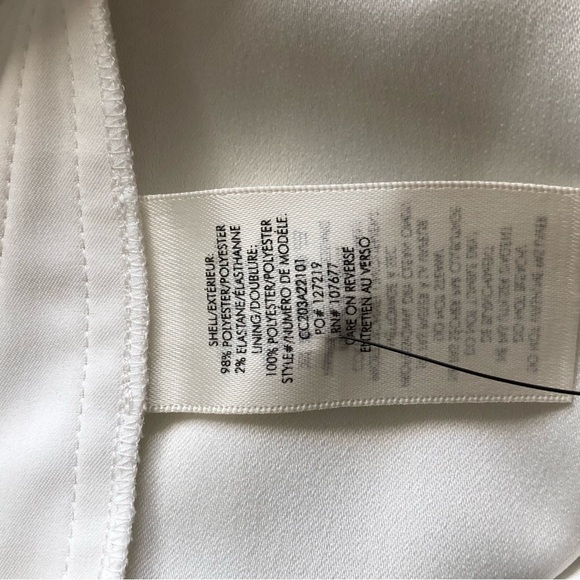 Alice + Olivia off white wide leg pants stretch high rise full length pockets - Picture 9 of 13